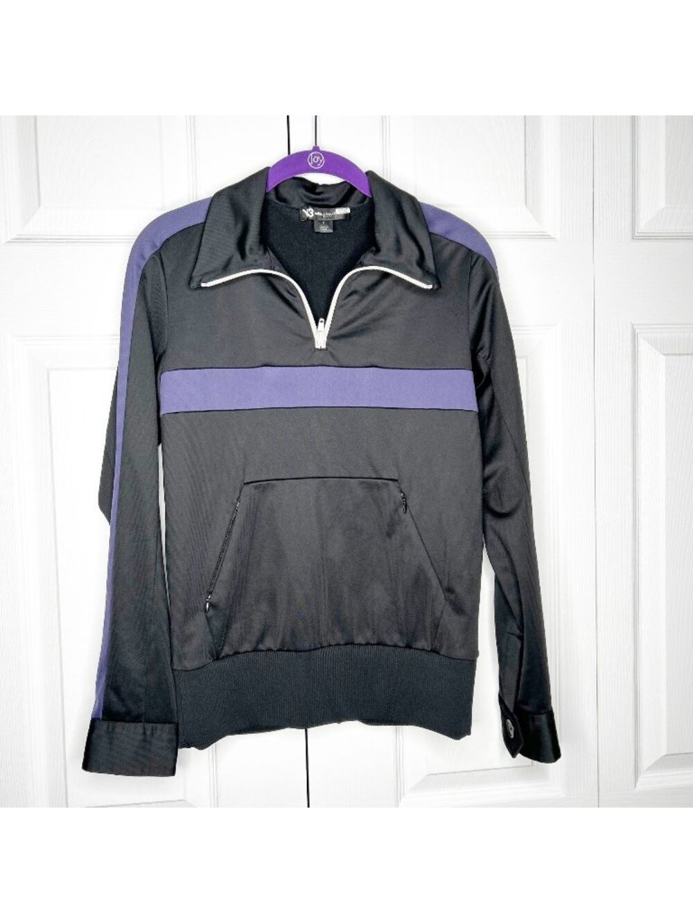 Adidas Y-3 Firebird Black Purple Half Zip Track Jacket Women's Size Small S